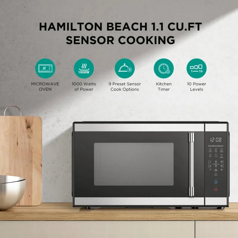 Hamilton Beach 1.1 cu ft Black Microwave Oven