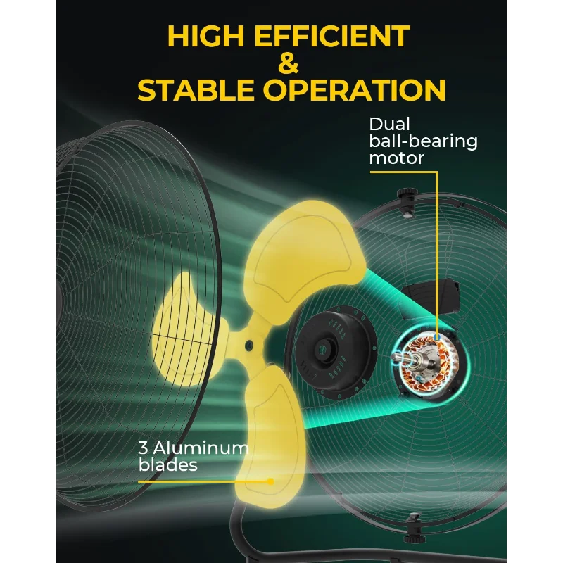 2-in-1 Floor or Wall Mounted Fan, 20 Inch