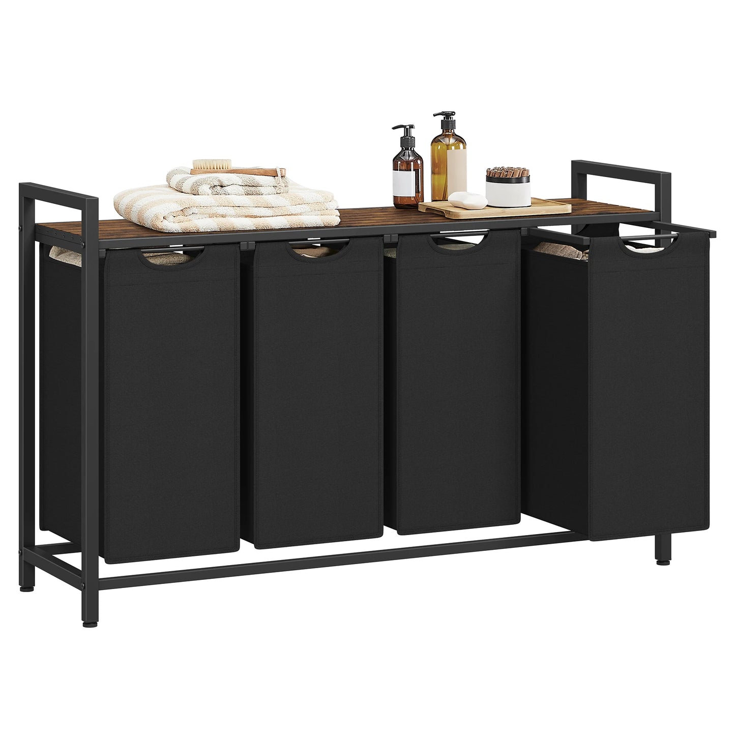 Laundry Hamper, 4 Pull-Out and Removable Bags