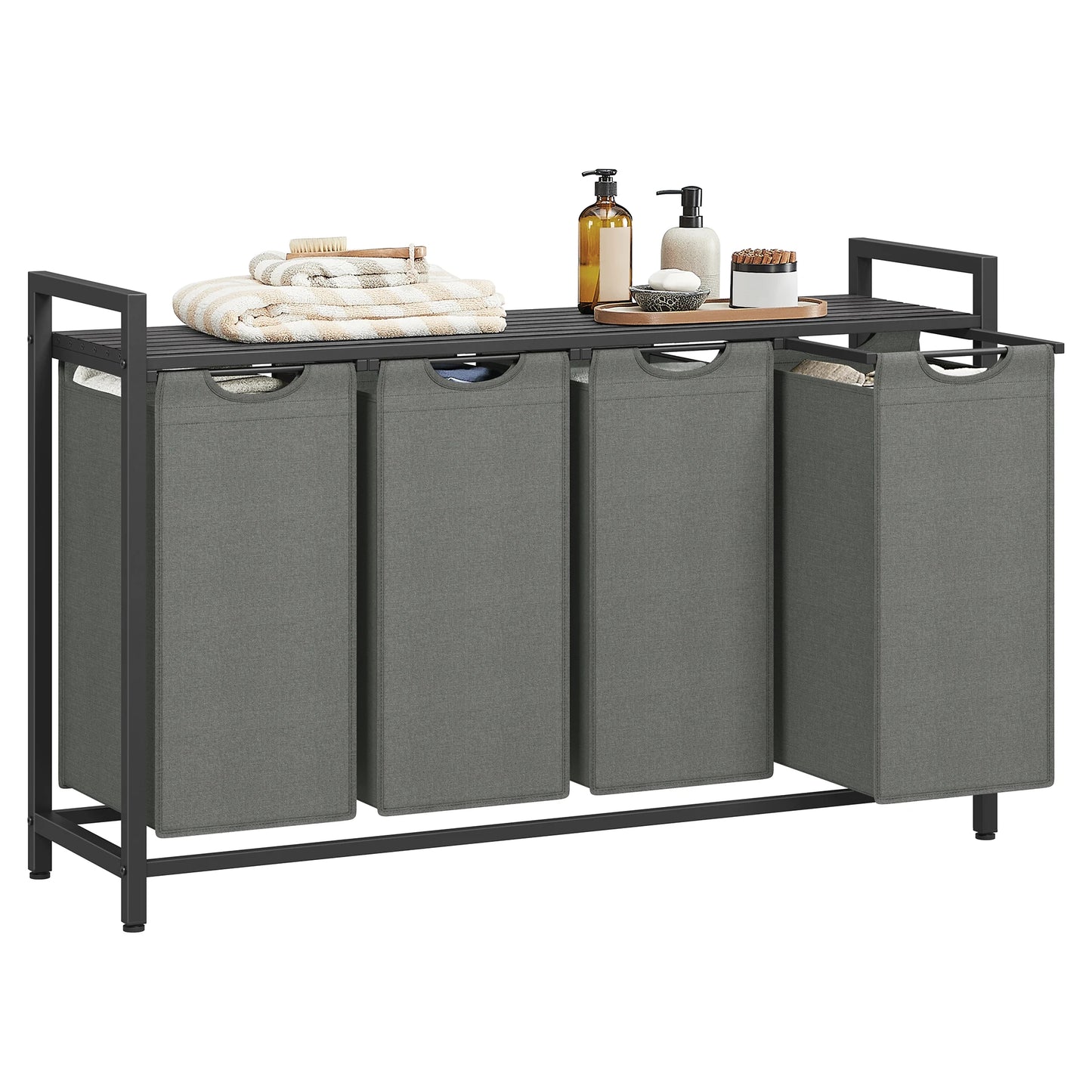 Laundry Hamper, 4 Pull-Out and Removable Bags