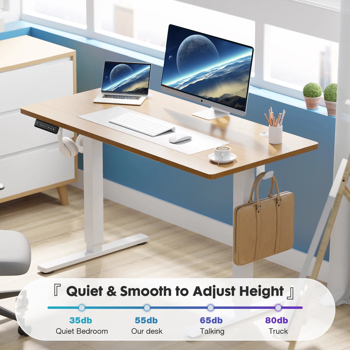 Electric Standing Desk Height Adjustable 40x24 Inch Stand Up