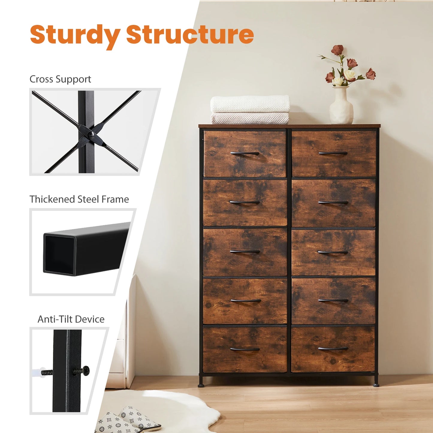 Drawers Wardrobe Steel Frame