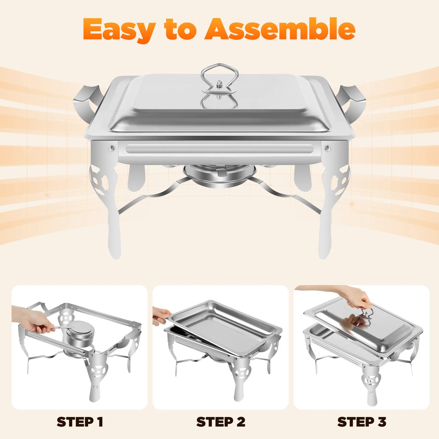 Chafing Dish Stainless Steel Food Warmer 6L/9L