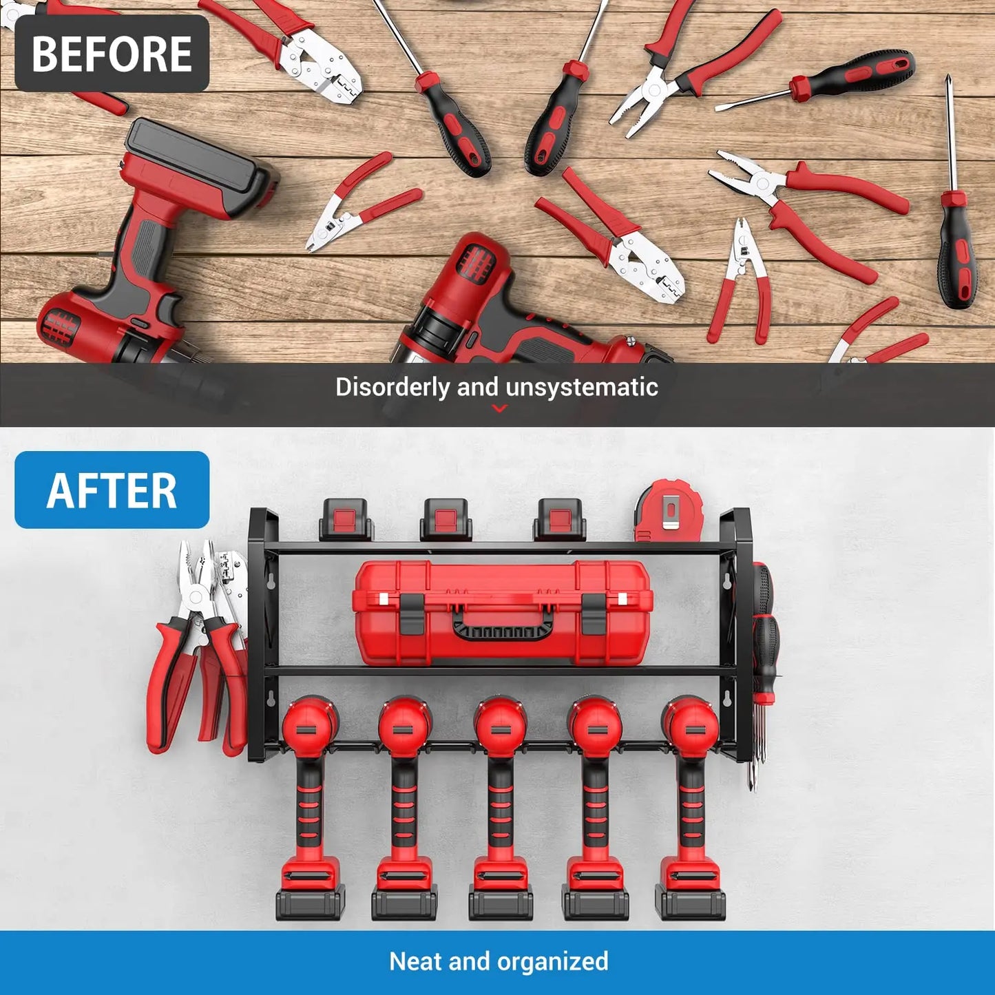 Power Tool Organizer Wall Mount Cordless Drill Holder