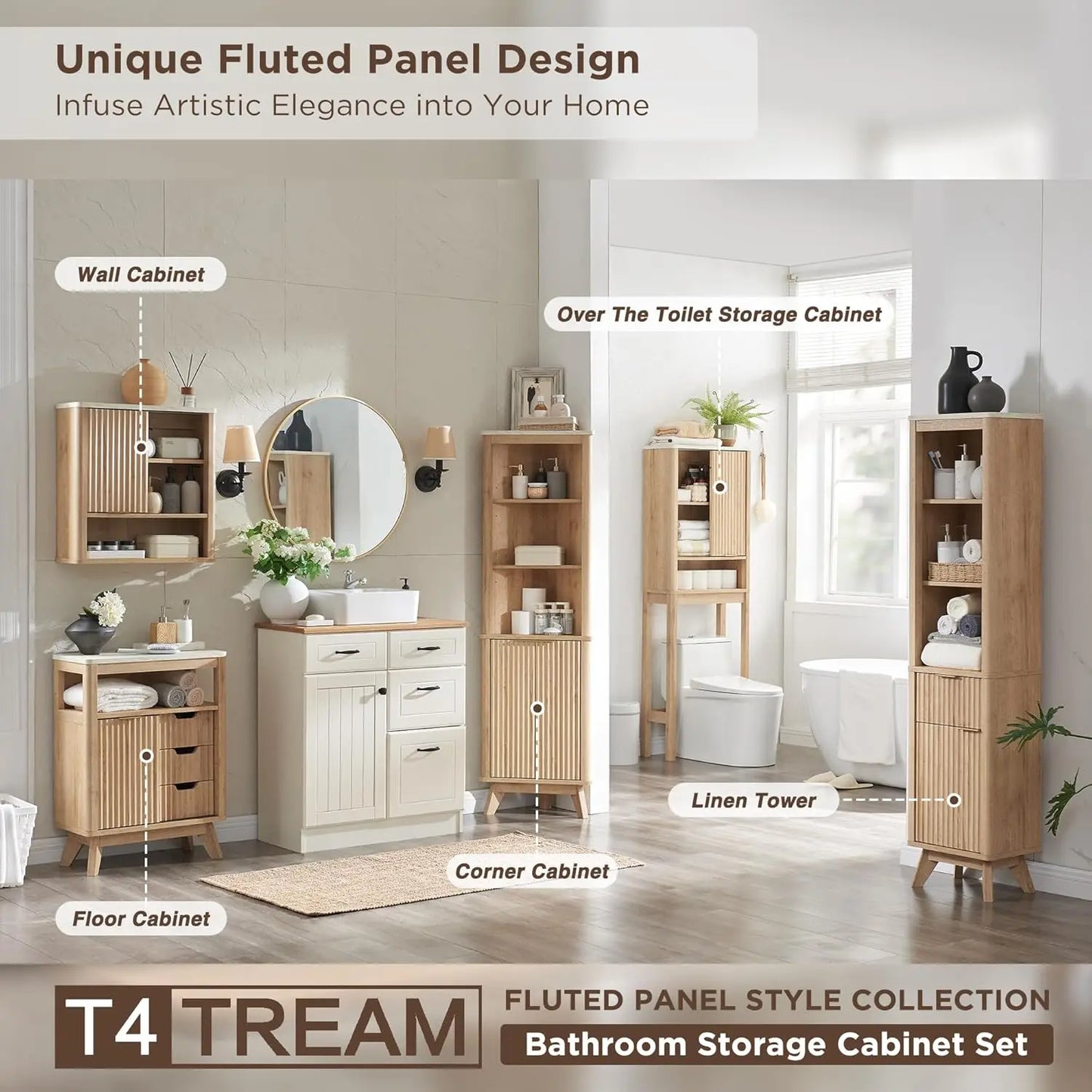 Tall Bathroom Narrow Storage Cabinet