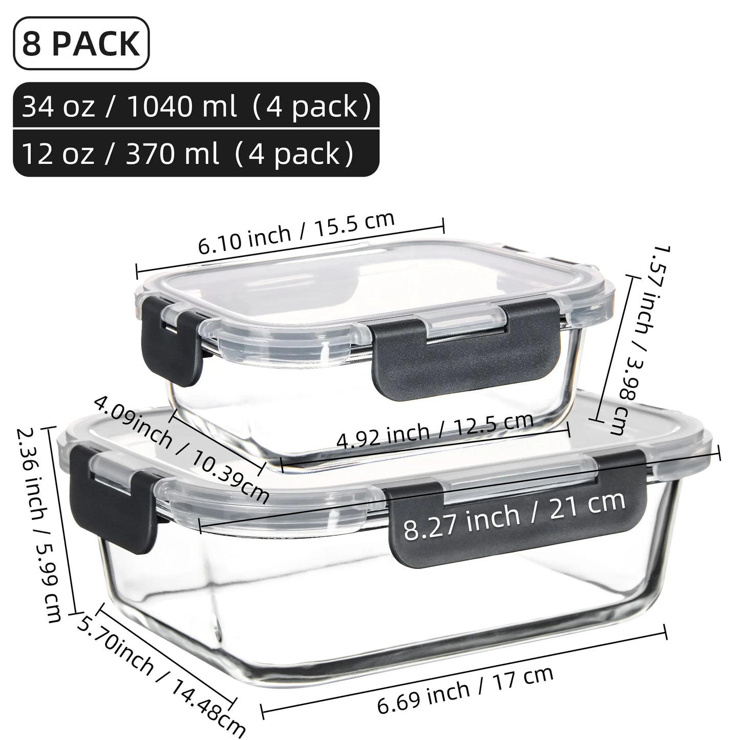 Glass Food Storage Containers Set