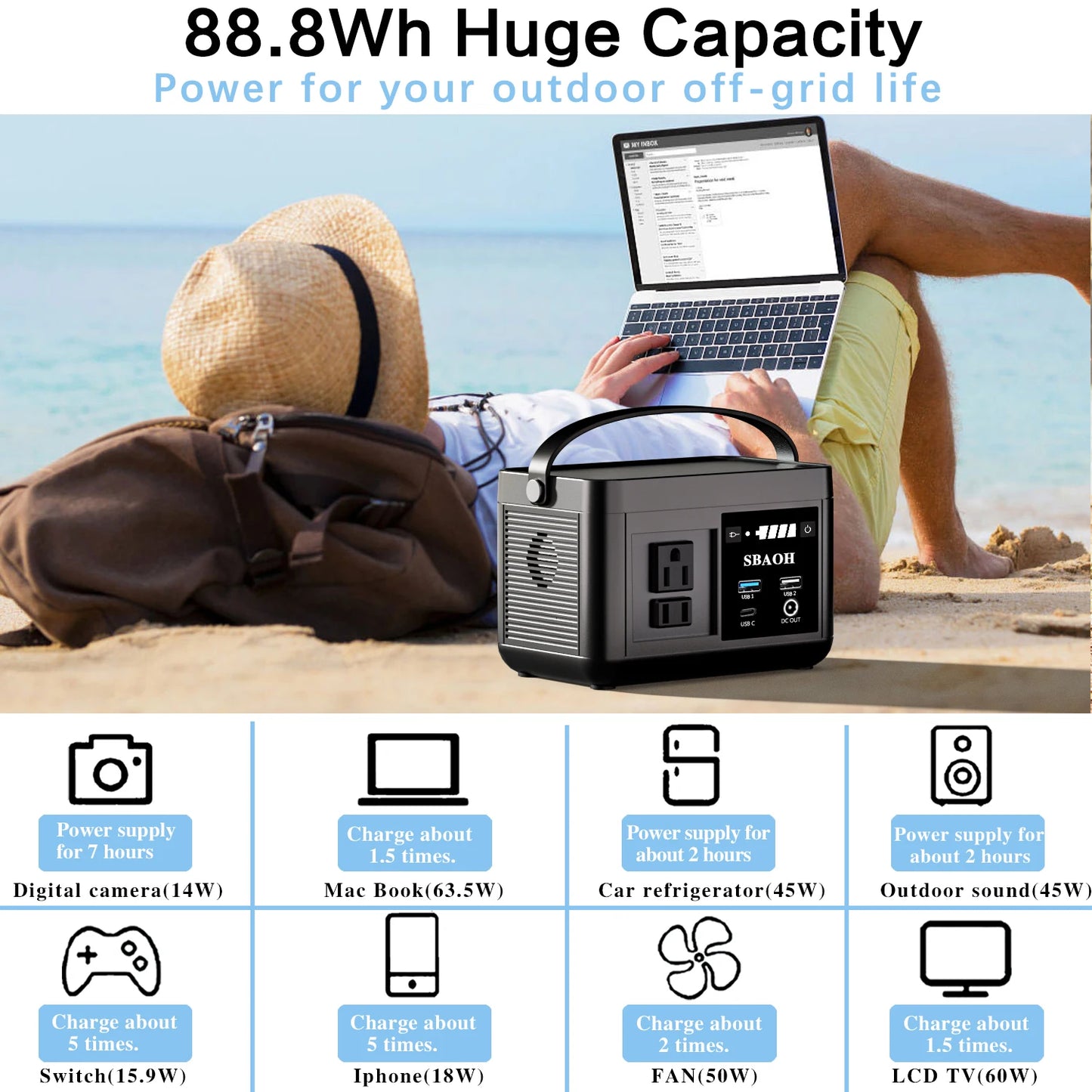 Camping Power Station Solar Generator for Outdoor RV