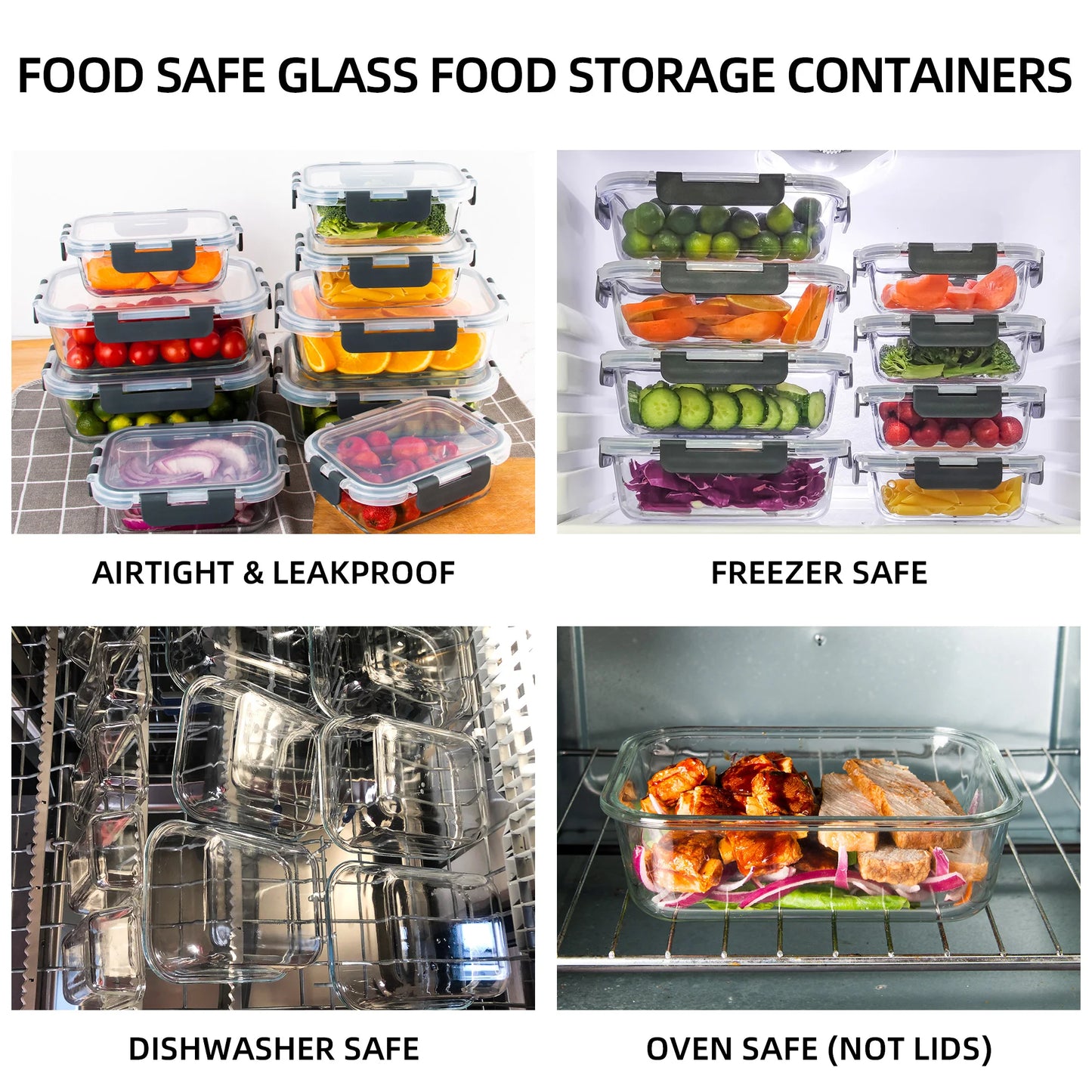 Glass Food Storage Containers Set