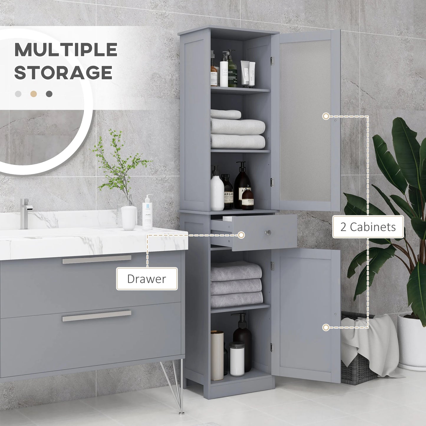 Slim Bathroom Storage Cabinet