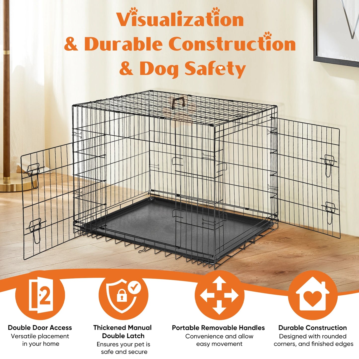Dog Cage Folding Metal Wire