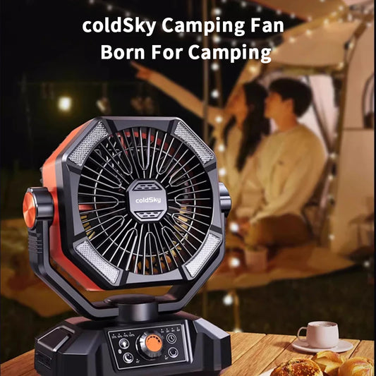 Camping Fan with 4 LED Lantern 8 Speeds
