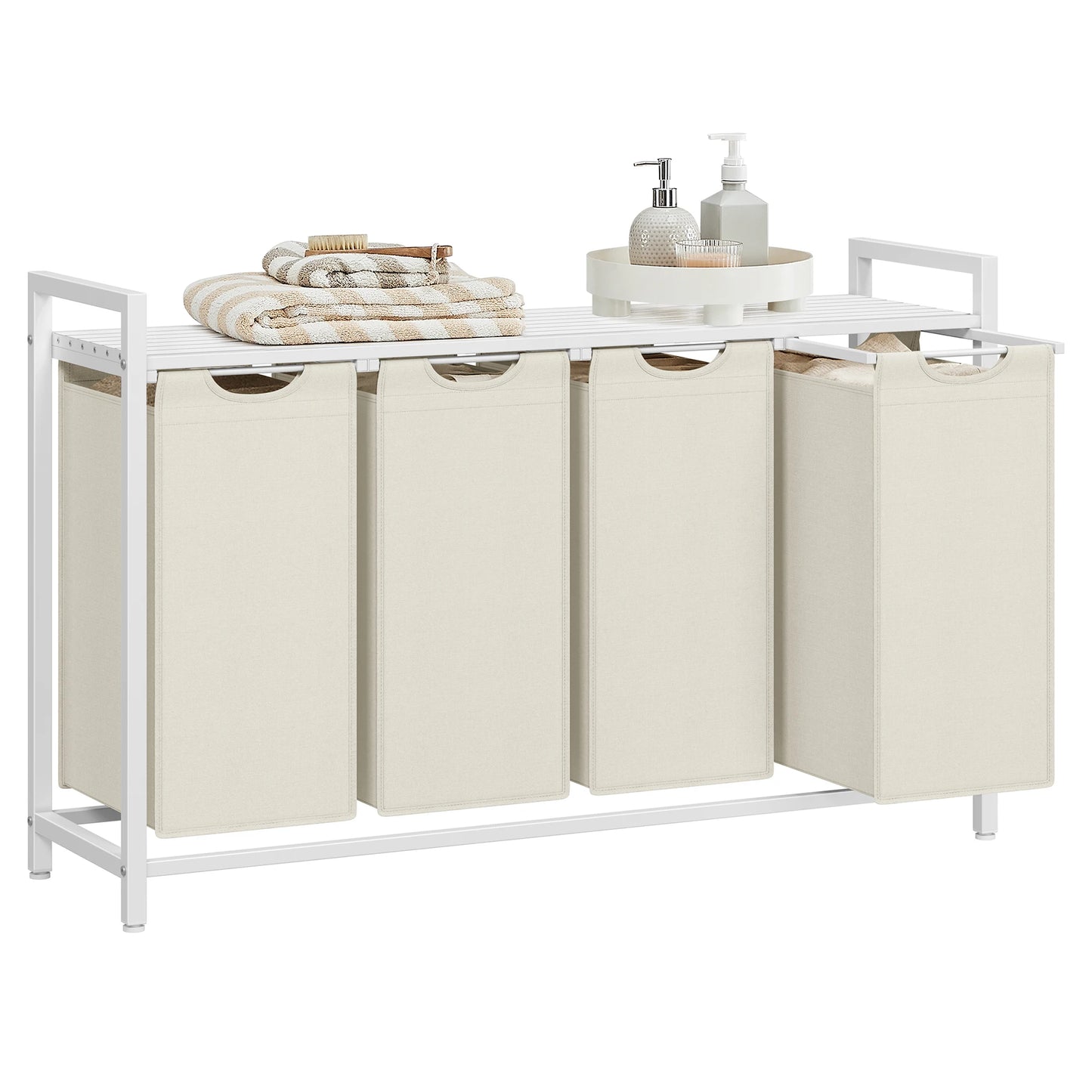 Laundry Hamper, 4 Pull-Out and Removable Bags