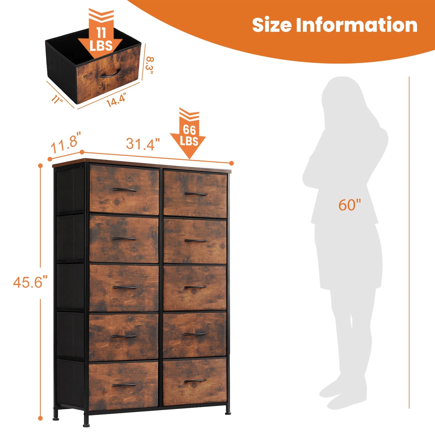 Drawers Wardrobe Steel Frame