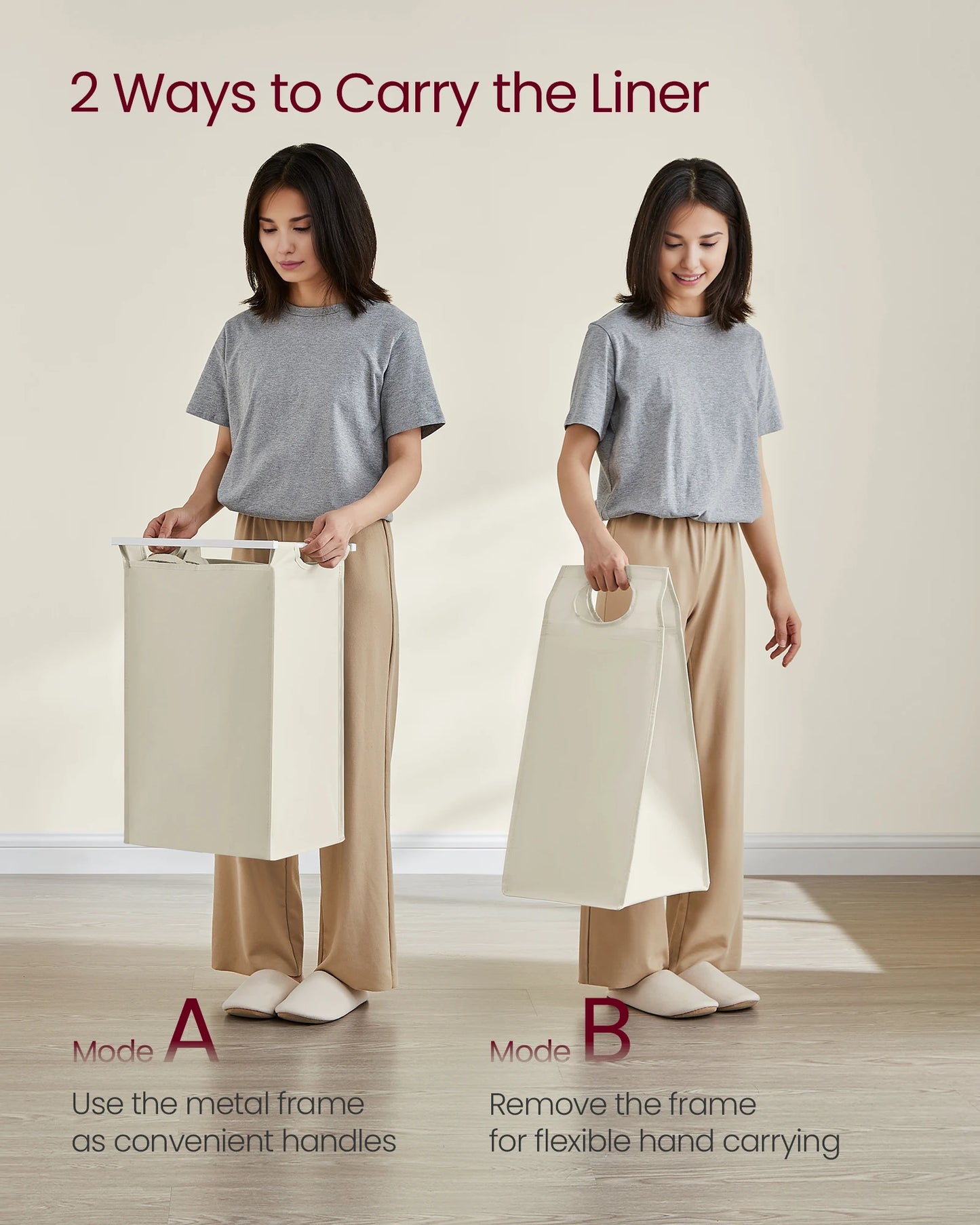 Laundry Hamper, 4 Pull-Out and Removable Bags