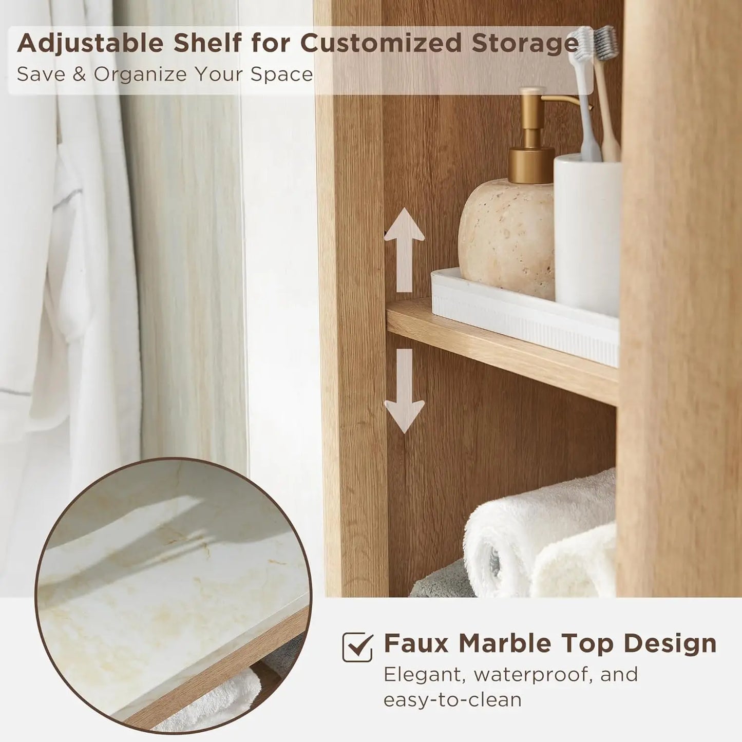 Tall Bathroom Narrow Storage Cabinet