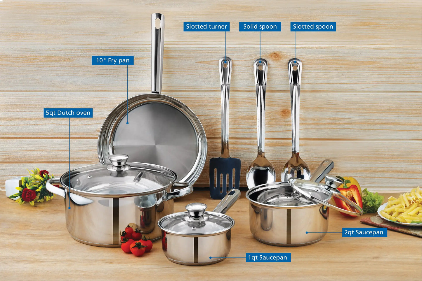 Nonstick Stainless Steel Cookware Set